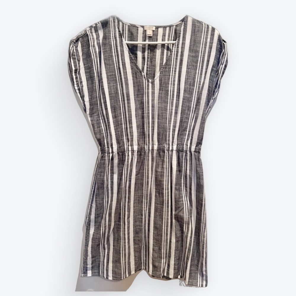 J Crew Striped Shift Dress Cap Sleeve- Blue and Off-white. Size SM